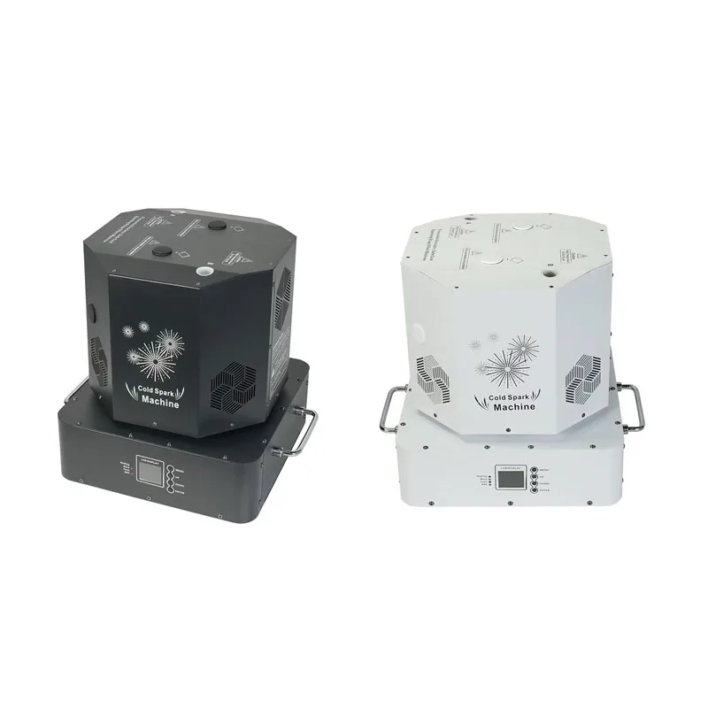 Dual-Head 360° Spinning Cold Spark Machine Remote-Controlled Cold Sparkler for Wedding Stage