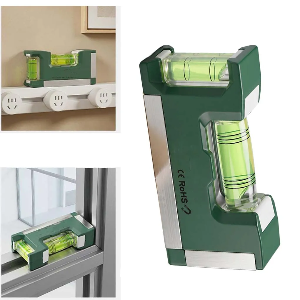 Portable Magnetic Bubble Level Ruler Designed for Metal Surfaces with Dual Vials Accuracy in Tight Working Spaces