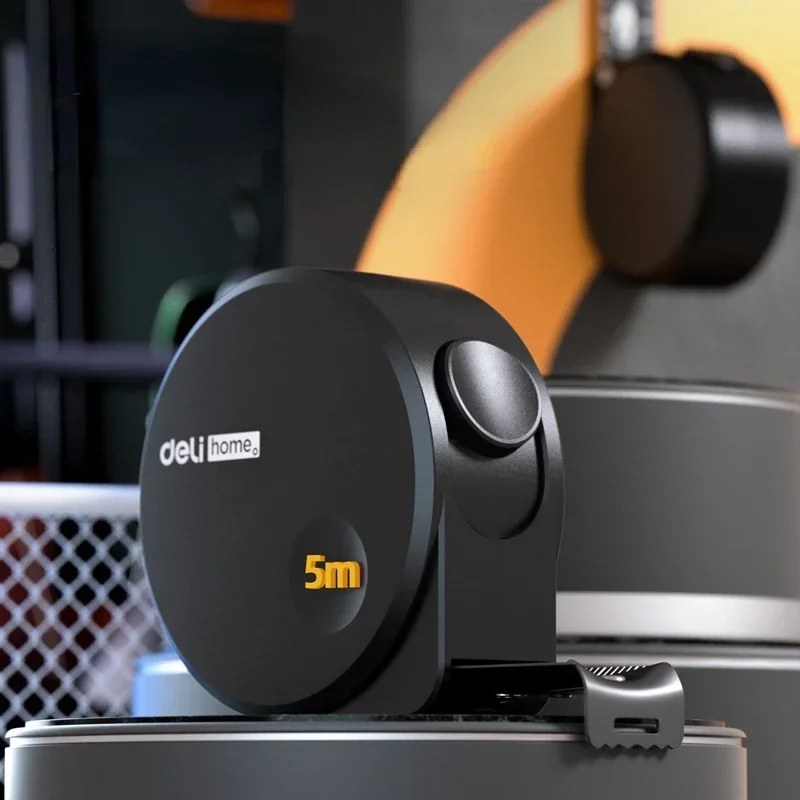 

High Quality Multifunctional Portable Measuring Tool for Household Woodworking, 5M Measuring Tape, Black Carbon Steel Material