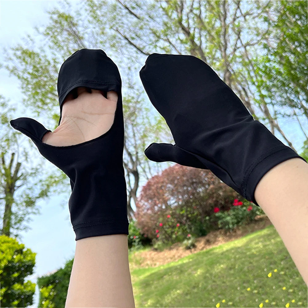 2024 Touch Screen Gloves Ice Silk Driving Sleeve Glove Thin Elastic Anti-UV Armguard Fingerless Breathable Mittens Sports Gloves