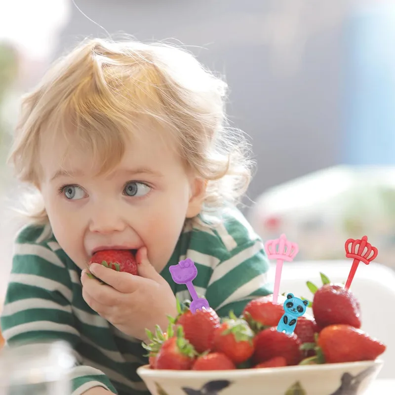 Mini fourchettes à fruits aux motifs animaux