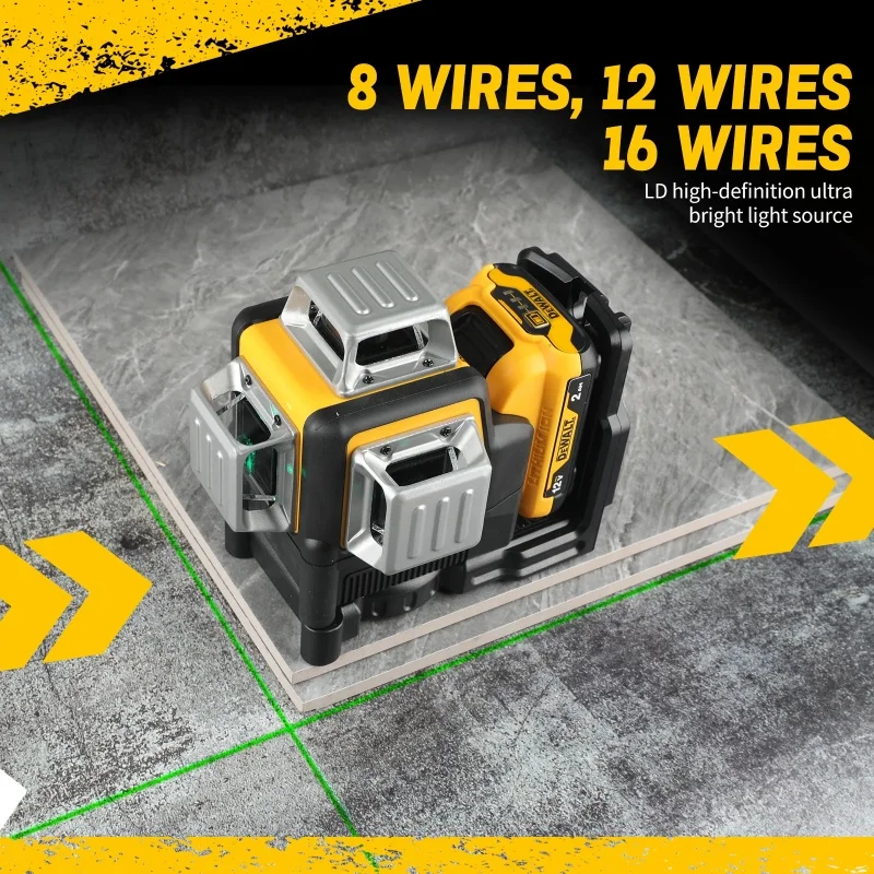 

2025 DEWALT 12 линий 3 стороны * 360 лазерный уровень инструменты лазерный уровень лазерный выравнивающий инструмент лазерный точечный лазерный выравнивающий инструмент