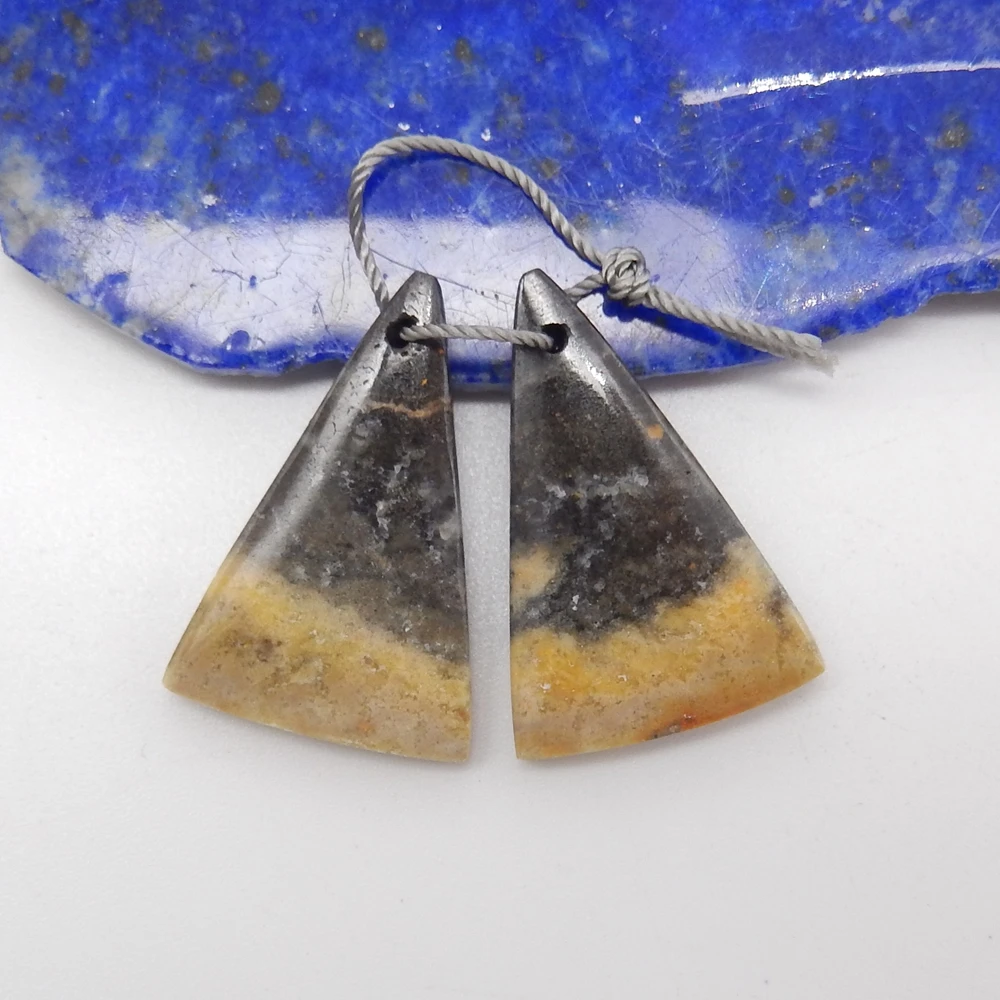 Natural Bumble Bee Stone Triangle Earrings For Women,Simple Fashion Handmade DIY Jewelry Gemstone