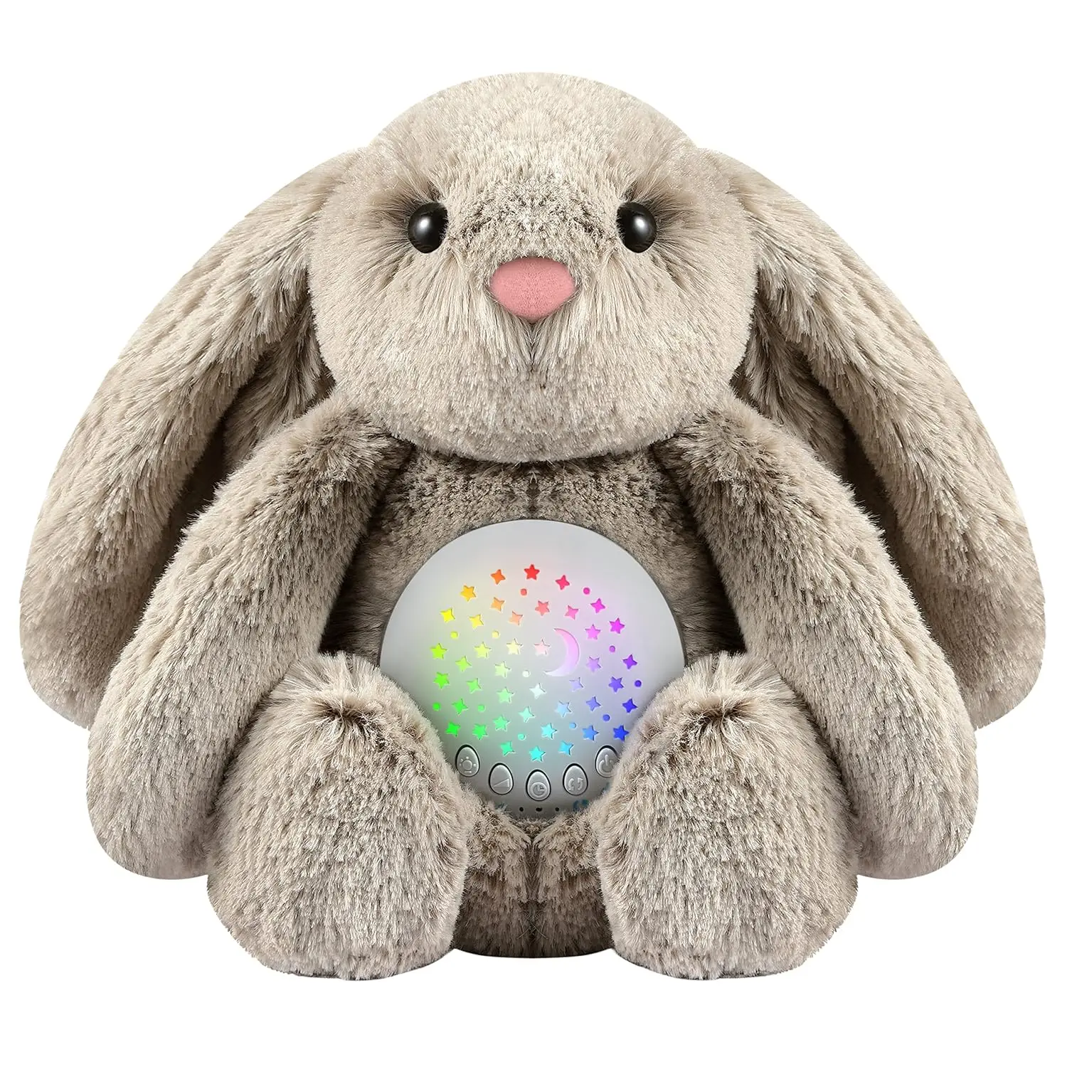 

Baby Sleep Soother with Starry Projector, Plush Bunny Toy, Lullaby Music & Night Light for Newborns