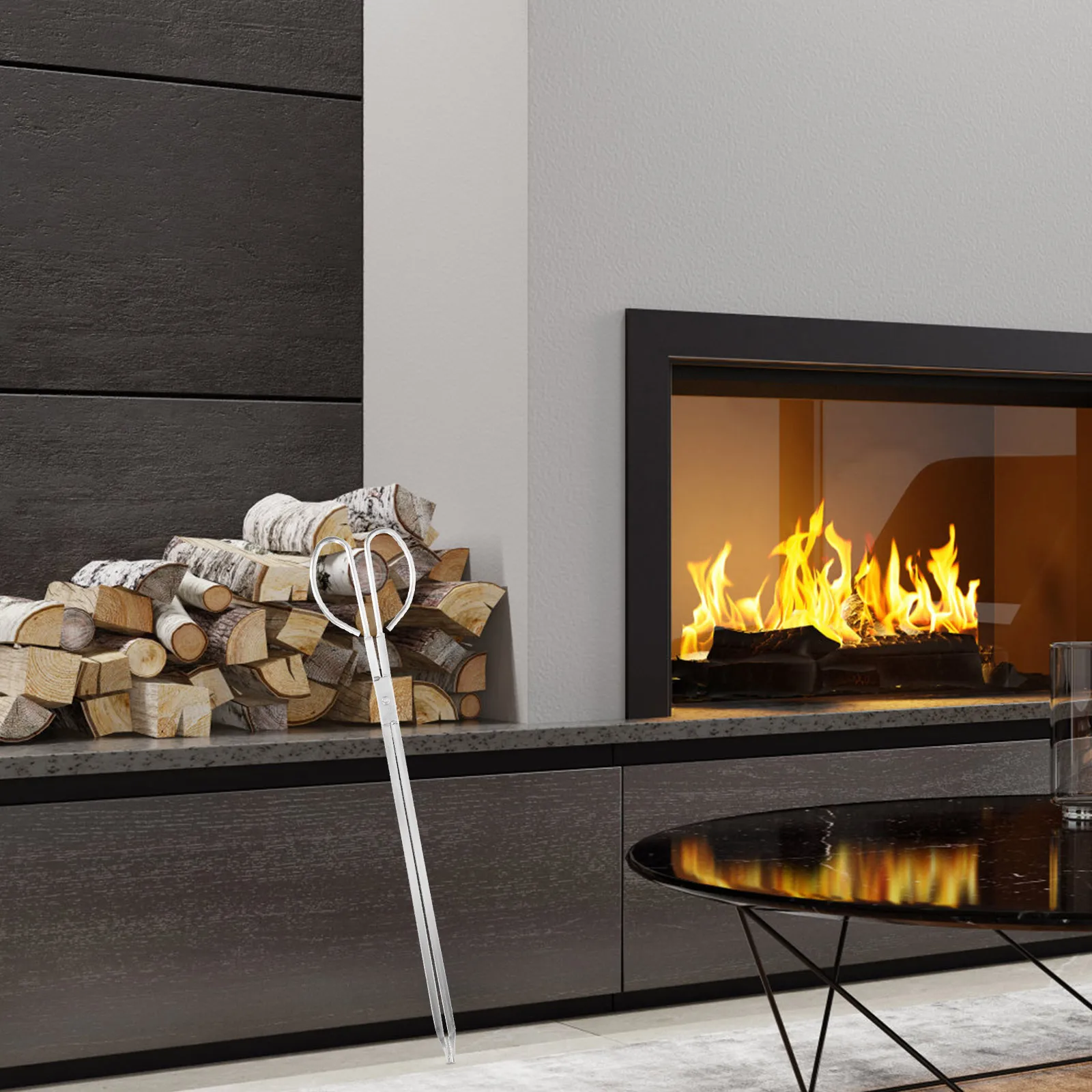 

Щипцы для камина из нержавеющей стали, сверхмощный универсальный захват для дров, длинный уличный захват для бревен, сборщик мусора, зажим для угля