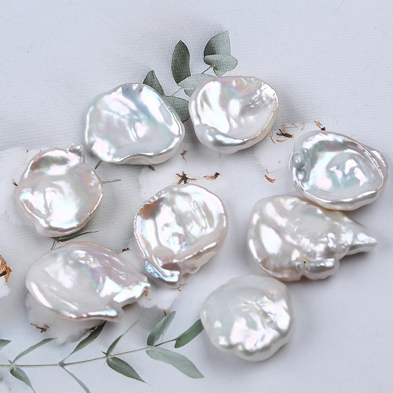 17-21mm white keshi petal shape loose pearl for jewelry making