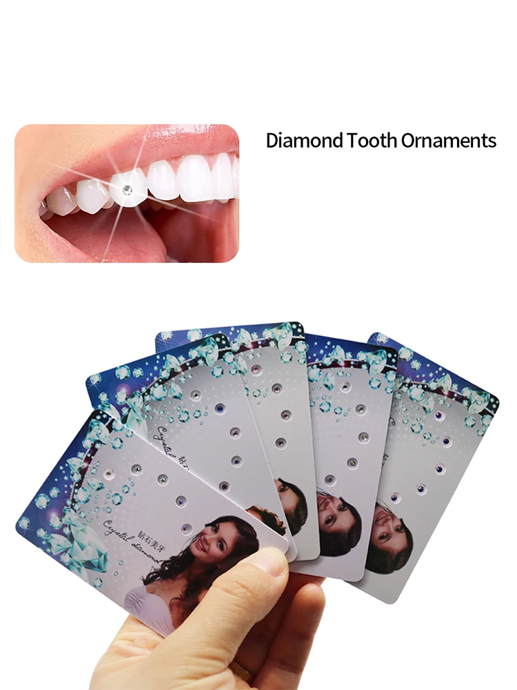 Gemmes dentaires en cristal et diamant, 1 paquet de 5 pièces, ornement de dents, bijoux, décoration d'hygiène buccale