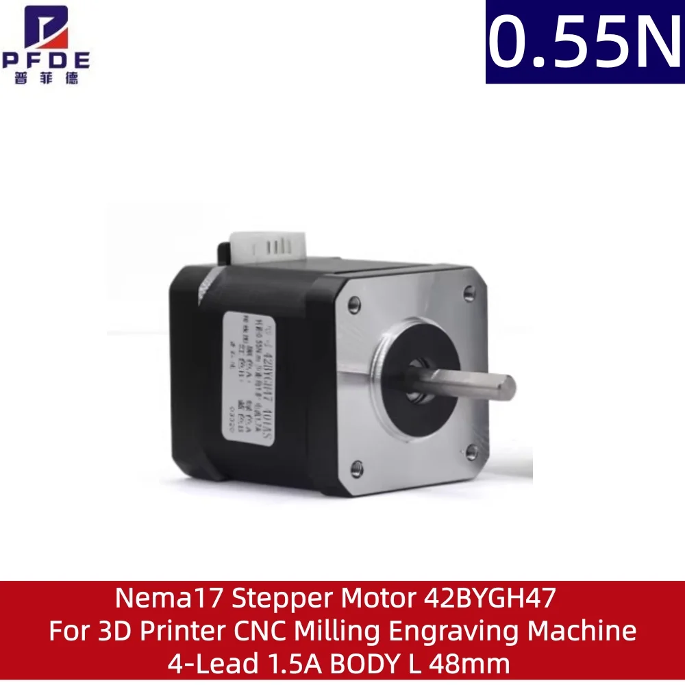 Nema17 Stepper Motor 42BYGH47 0.55N  For 3D Printer CNC Milling Engraving Machine High Torque Electric Motor 4-Lead 1.5A 48mm
