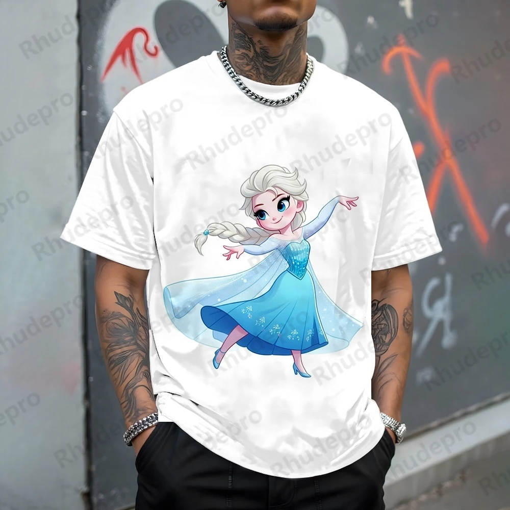 

Disney Cartoon 2025 T-Shirt Men Summer Fashion Fun Tops Tees Male Harajuku Short Sleeve Clothing Casual Stylish Streetwear