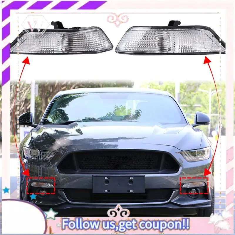 

Easy To Use 1Pair Turn Signal Light Cover Parking Lamps Cover Without Bulb For Ford Mustang 2015 -2017, FR3Z-13200-A & FR3Z-1320