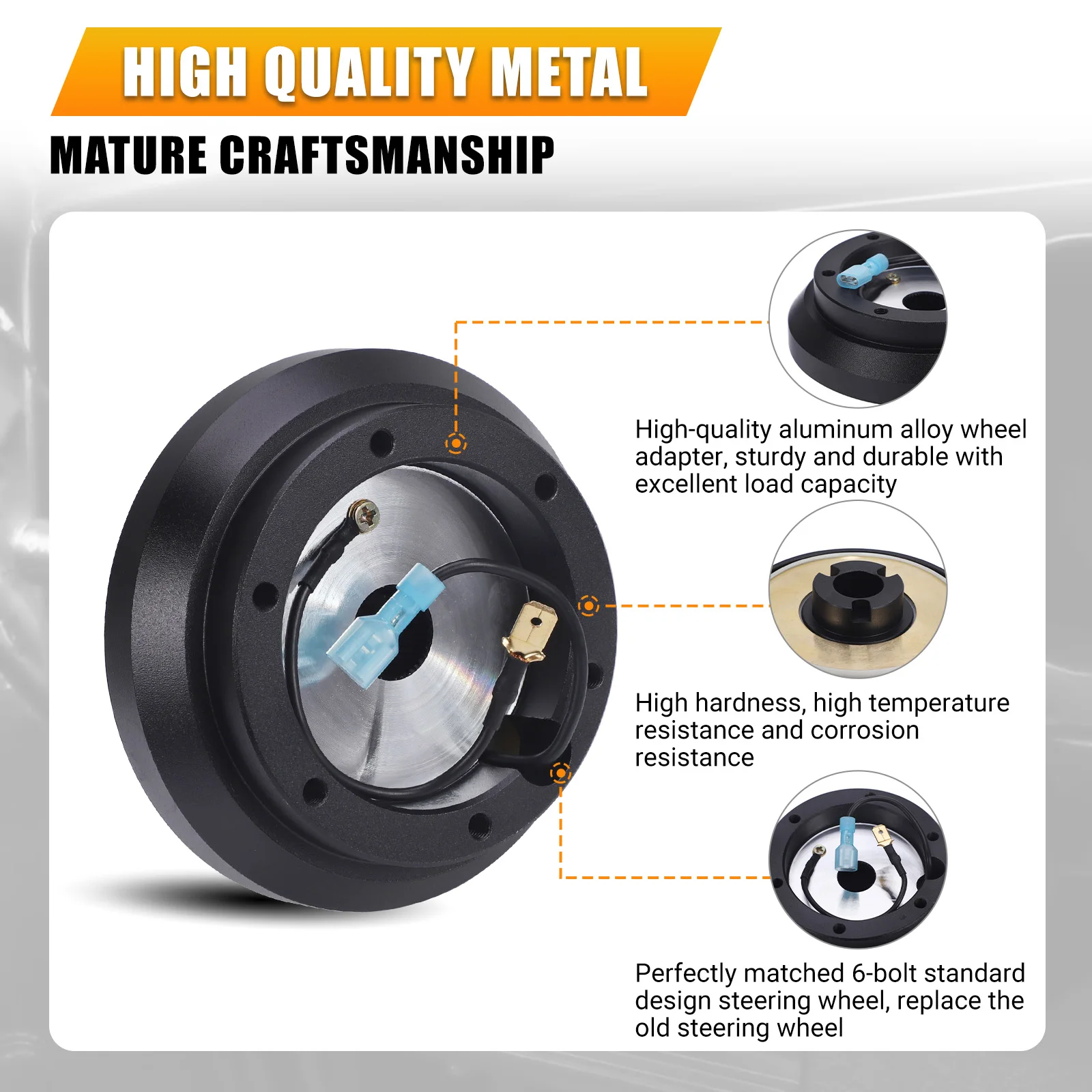 

CNSPEED Black Steering Wheel Short Hub 100H NEW Plastic Metal For Mitsubishi Eclipse Subaru Impreza WRX Car Short Hub Boss Kit