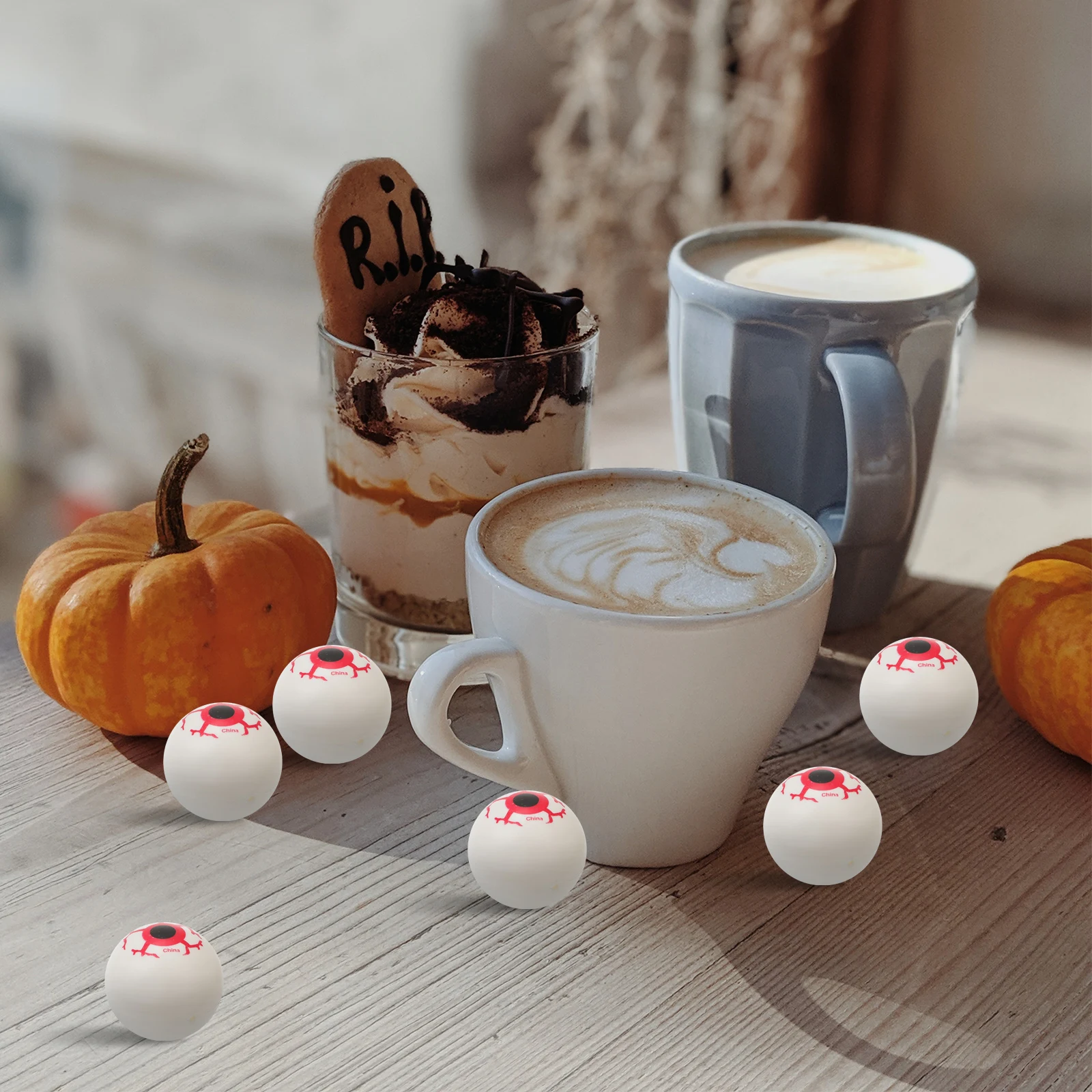 

18 Pcs Cosplay Simulation Eyeball Props Halloween Decor Indoor Decorations Man Creepy Toys