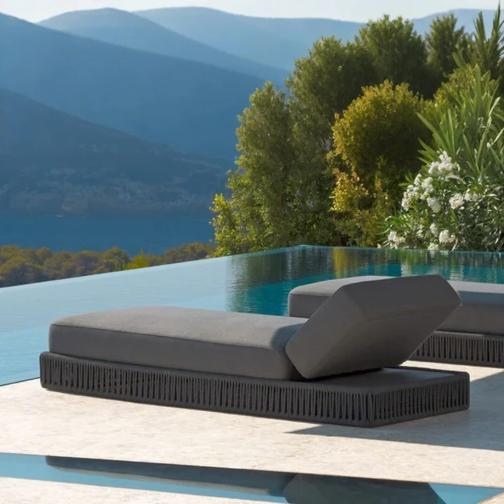 

Sun Lounger Outdoor Furniture PE Rattan Lounge Chairs Beach Lounge Chaise Garden Waterproof Lounger