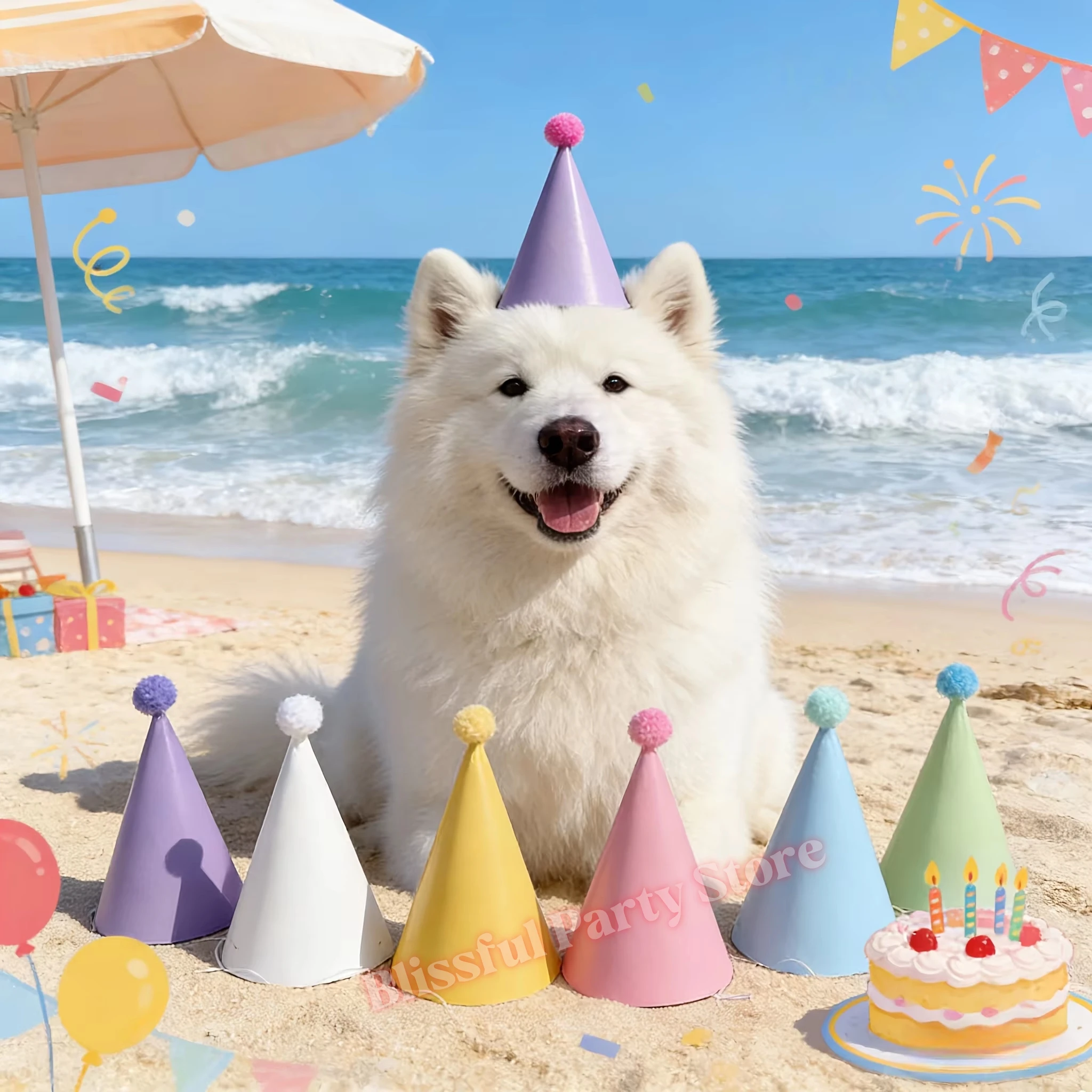 Bunte Geburtstagsparty-Hüte Makronen-förmiger Hut Geeignet für Geburtstag und Party Erwachsene Kinder Jubiläumsdekoration Zubehör – Detail 5