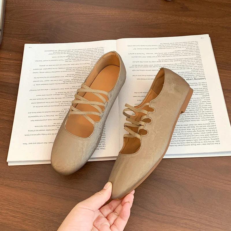

Women Shoes Flats Platform Round-toed Loafers Shoes Woman Summer 2025 Champagne Color Ballet Dance Shoes Shallow Sandals Woman