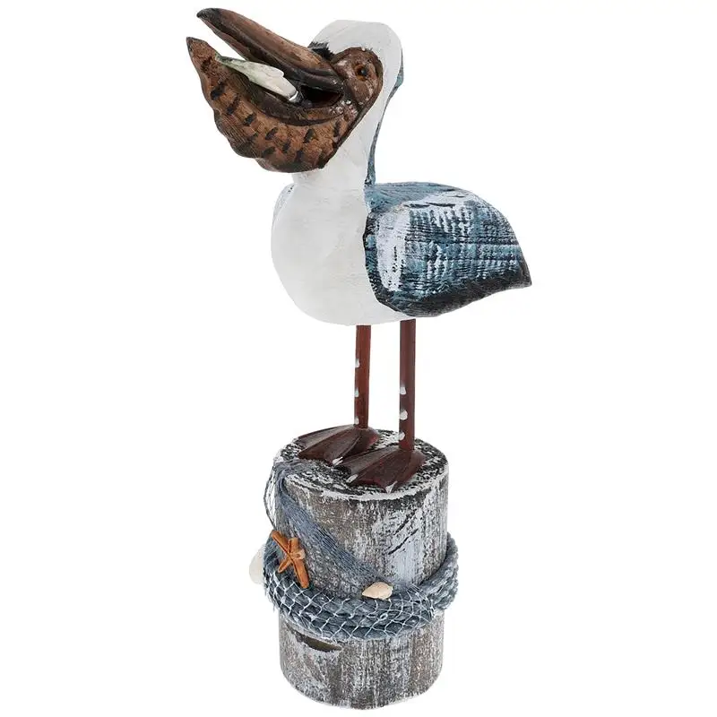 Bird Nautical รูปปั้น Beach Seagull Seabird Figurines ประติมากรรม Figurine รูปปั้นประดับสวนตารางไม้สัตว์ Coastal