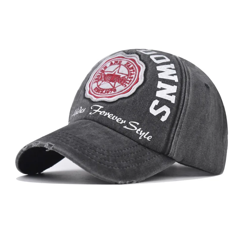 

Cotton Five-Pointed Star Embroidered Baseball Cap Washed Vintage Dad Hat Sun Hat