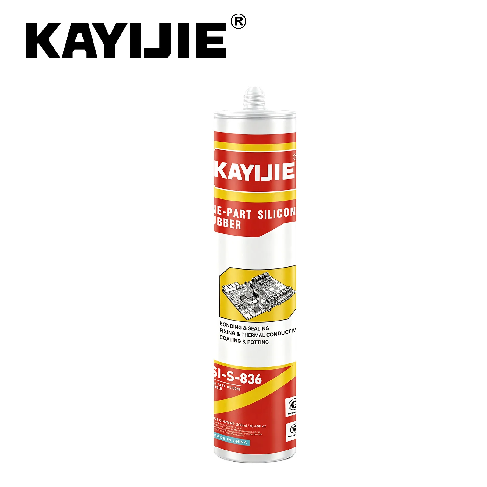 KAYIJIE-SI-S-836-Electronic Silicone Glue, Transparent & White Anti-fog Sealant for Auto Lamp & Circuit Board