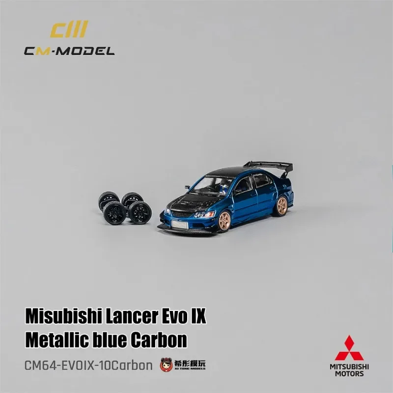 1:64 Mitsubishi EVO IX alloy simulation static car model, children's collection of decorative toys, holiday gifts for children.