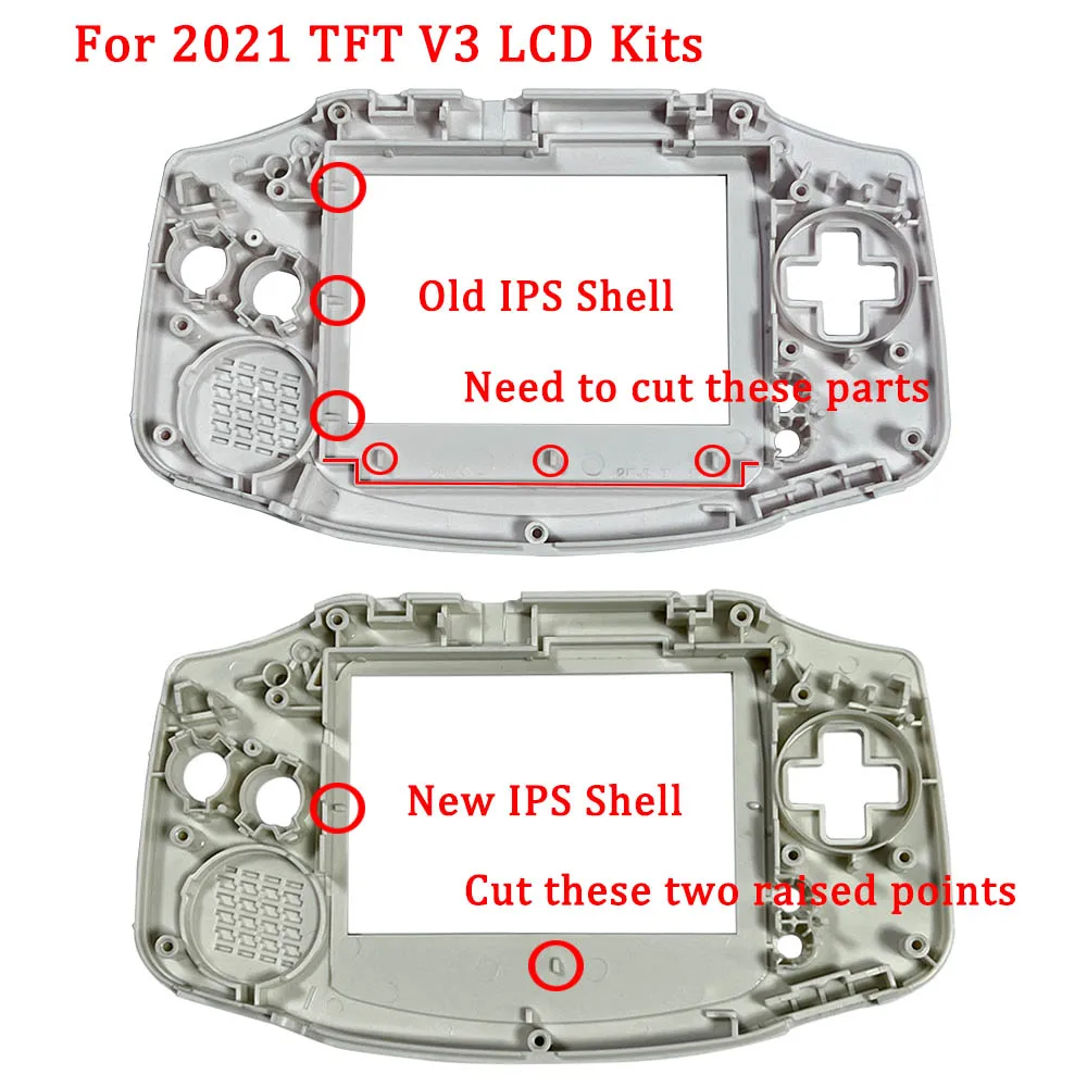 Nuovo guscio dell'alloggiamento IPS precorlato per Funnyplaying GBA 2019 Schermo LCD IPS V2 e kit schermo ITA LCD TFT V3 V4 2021 Custodia Shell IPS