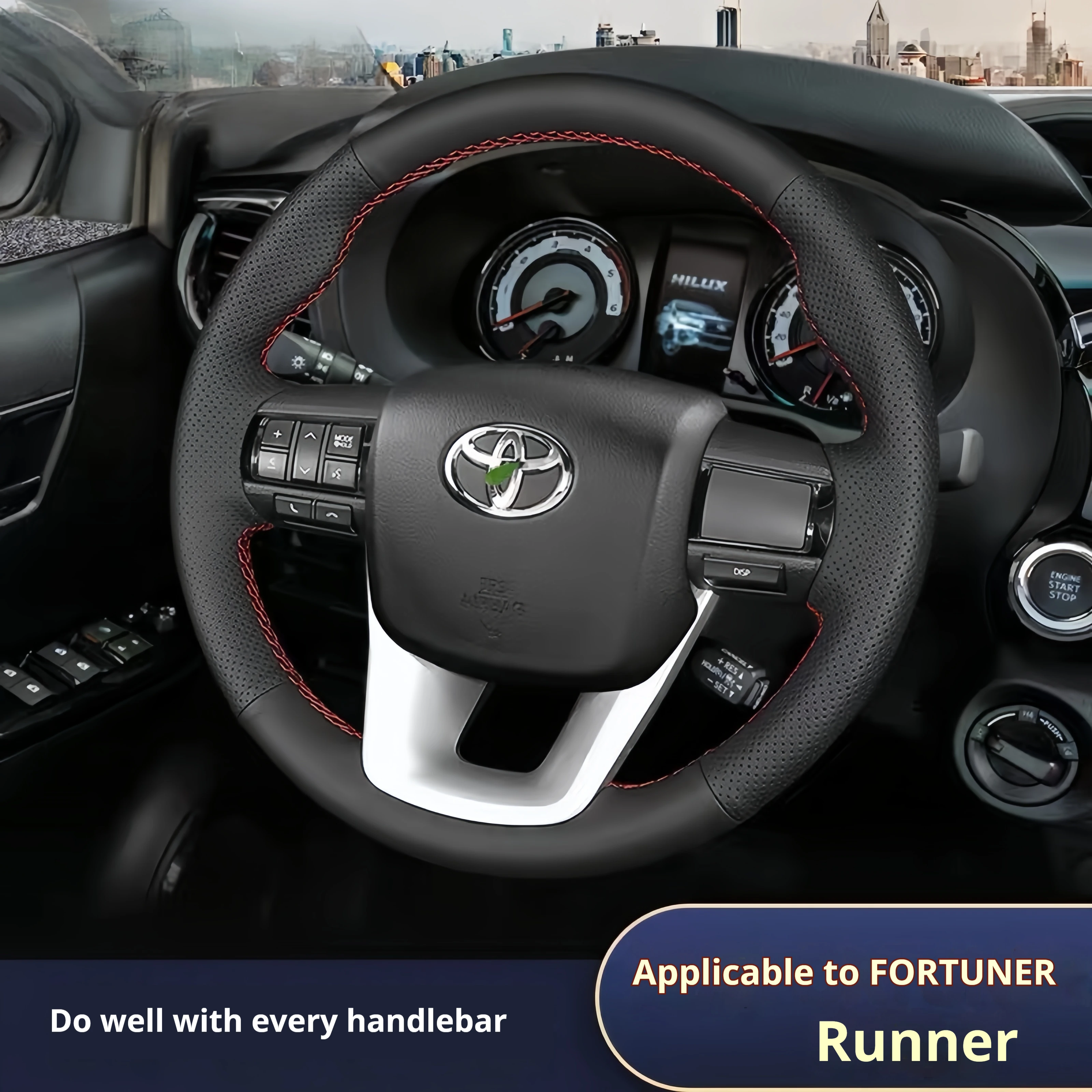 

Специальные чехлы на руль, сшитые вручную для Toyota Fortuner, Rush и Hilux Revo