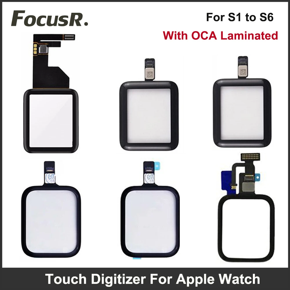 Touch Screen Digitizer Glass Lens Panel + OCA For Apple Watch Series 1 2 3 4 5 6 SE 38mm 40mm 42mm 44mm Touchscreen Replacement lokmat zeus 2 smartwatch 1 69 tft voll touchscreen gps sportarmband herzfrequenz blutsauerstoffmonitor rot