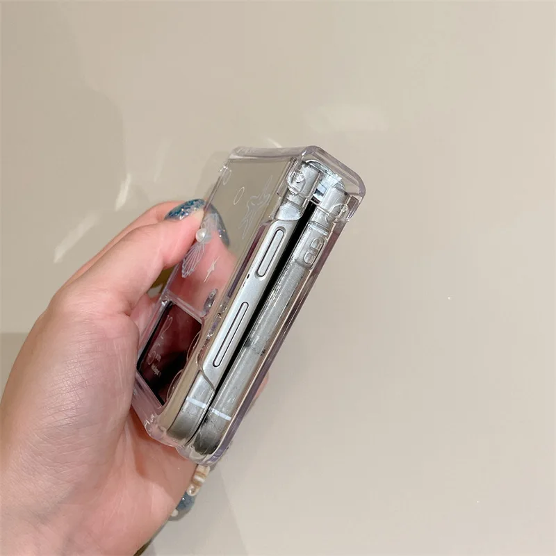 Ubur-ubur Grafiti Garis untuk Samsung Galaxy Z Flip 7 6 5 4 Penutup Belakang Pelindung untuk ZFlip5 ZFlip6 ZFlip7 Cangkang Casing