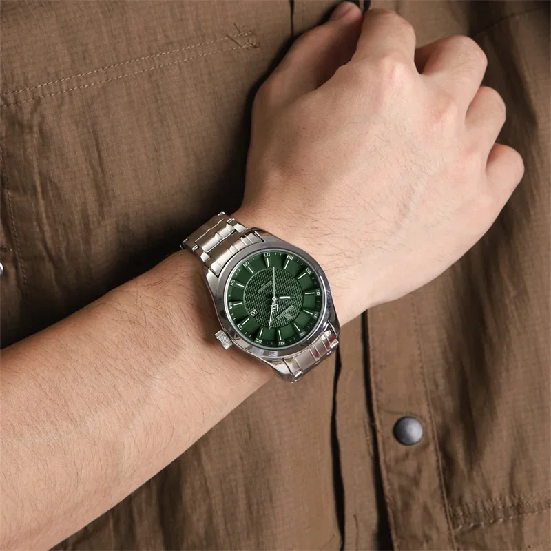 NAVIFORCE-ساعات فاخرة للرجال مع حزام من الفولاذ المقاوم للصدأ ، ساعات يد كوارتز عسكرية مضادة للماء للذكور ، NF8032