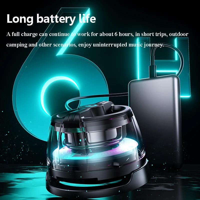 Mini Outdoor Magnetic Bluetooth Speaker RGB Light Wearable Bluetooth Subwoofer Wireless TWS MP3 Music Player with Microphone