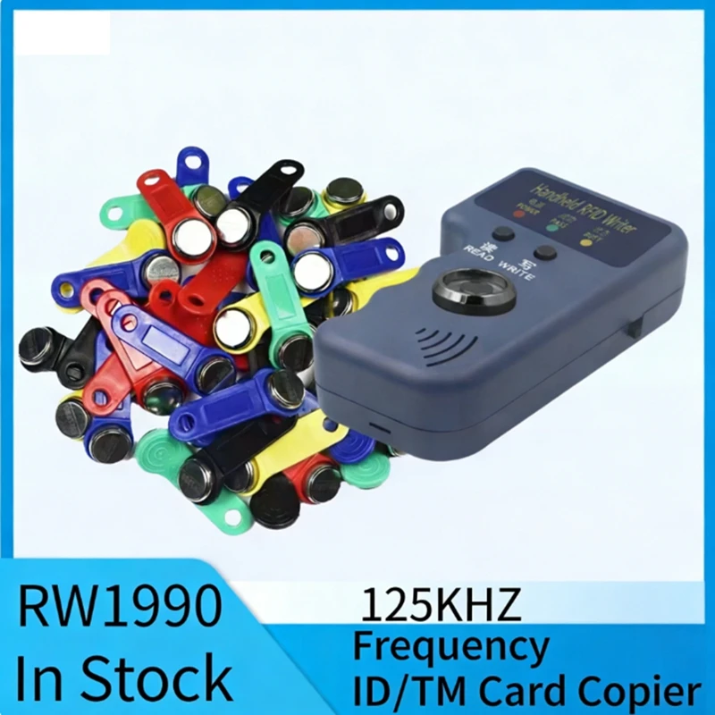 RW1990 125kHz TM Copier Handheld RFID Duplicator Reader for T5577 EM4305 CET5200 TM Chip Cards Handheld Keys Tag Card Copier