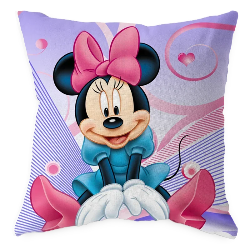 Disney Cartoon Pillowcase Hugging Pillowcase Mickey Minnie Cushion Cover Sofa Cushion Kindergarten Pillow Gift 40x40cm