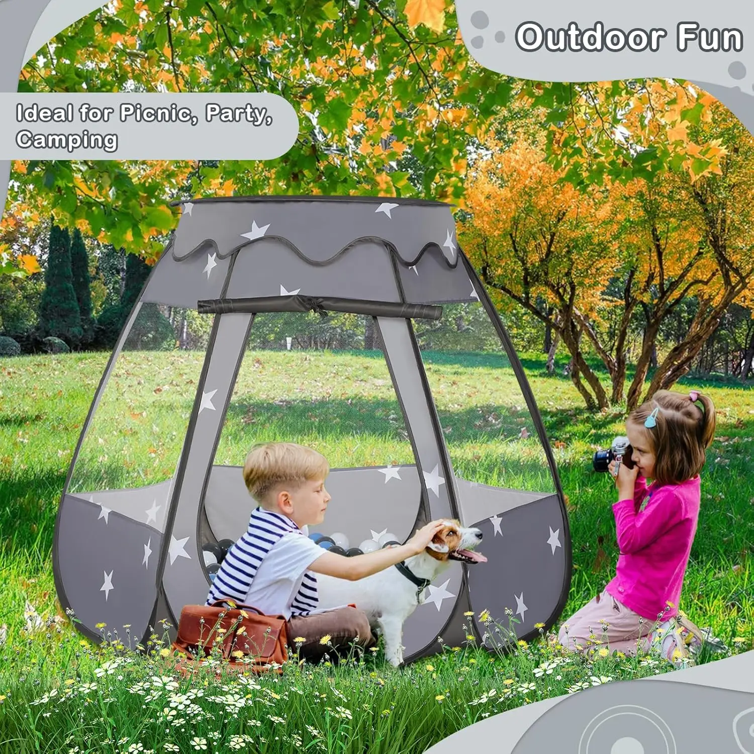 Baby Ball Pit for Toddler with 50 Balls, Kids Pop Up Play Tent for Girls, Princess Toys Gifts for Children Indoor & Outdoor Play