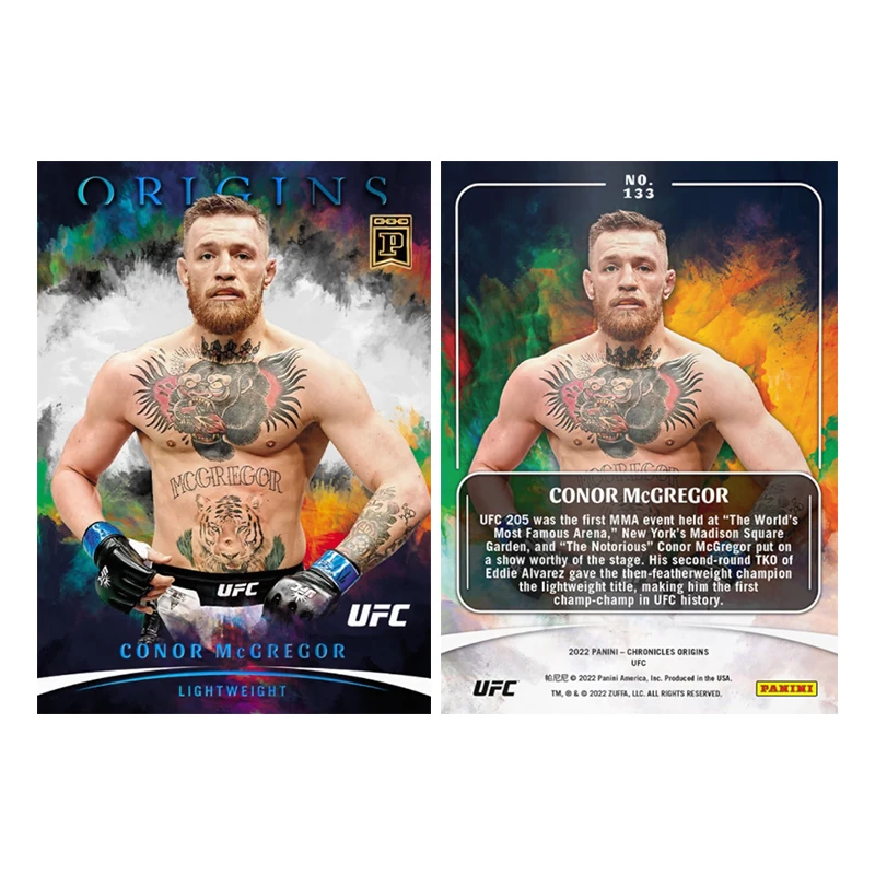 Conor Mcgregor Khabib Murmagomedov Khamzat Chimaev Panini UFC Series Diy Homemade Collection Flash Card Toys Gift - view 5