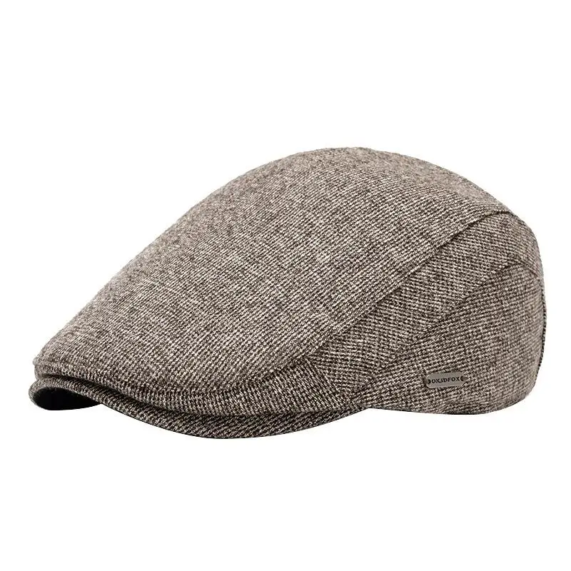 New Autumn Winter Thick Warm Newsboy Caps Men Soft Beret Hat Classic Detective Hats Retro Driver Flat Peaked Cap Street Hats