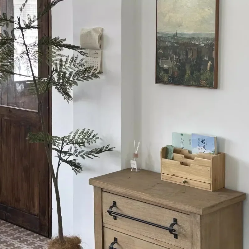 Medieval Chinese fir book storage cabinet storage cabinet book storage desktop book stand reading shelf
