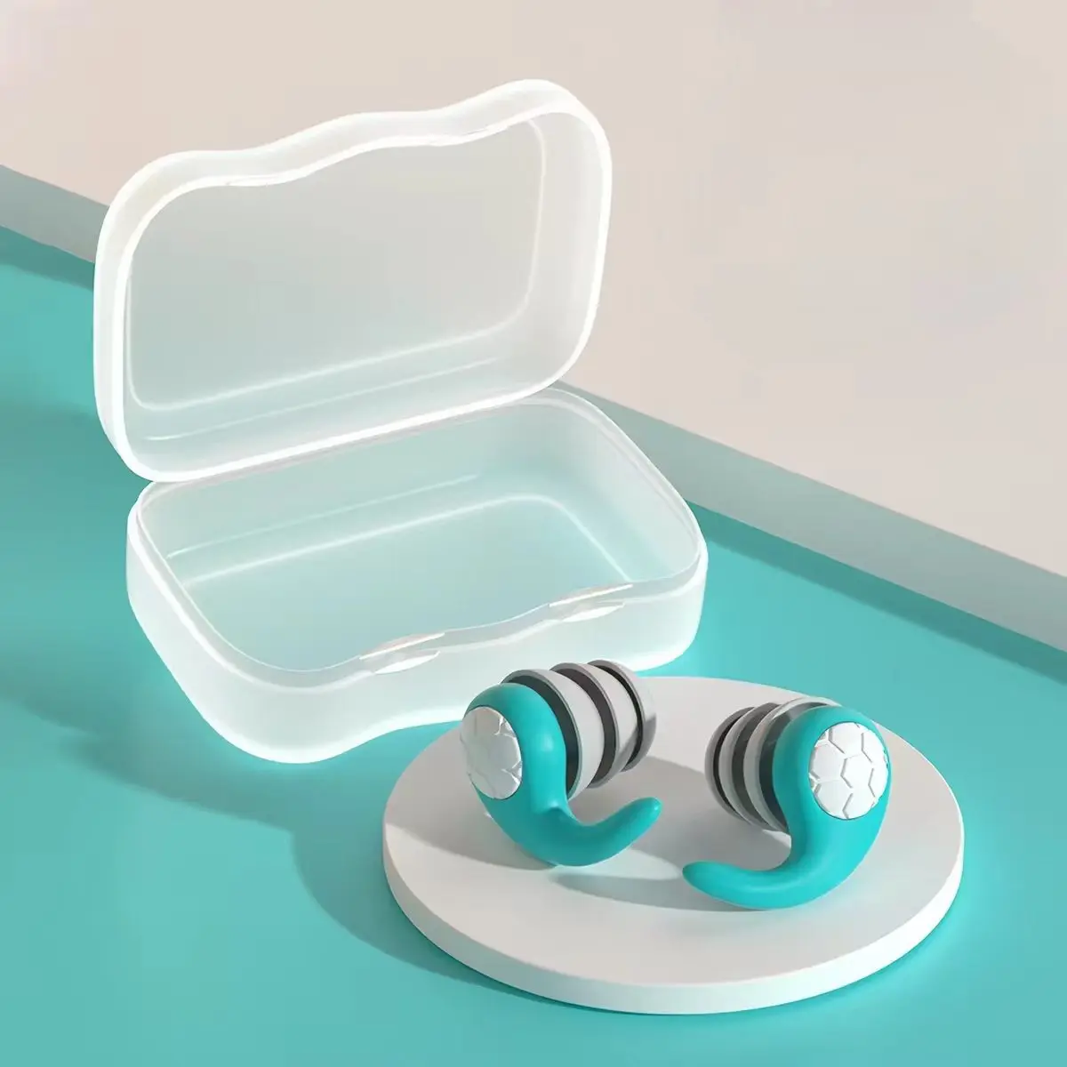 ES100-Soft Silicone Earplugs, Waterproof Noise Reduction Reusable Ear Plugs, Comfort Earplugs for Swimming, Sleeping, Study,