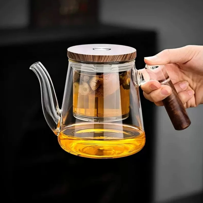 Elegant Teapot, High-End One-Click Filtration, Tea-Water Separation Press Type, 2026 New Model, Glass Liner, Large Capacity