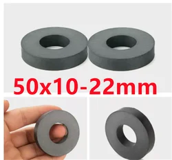 5PCS/LOT Ring Ferrite Magnet 50*10 Hole 22 Y30 Strong MAGNET 50x10 Black Round Speaker Magnets 50x10-22