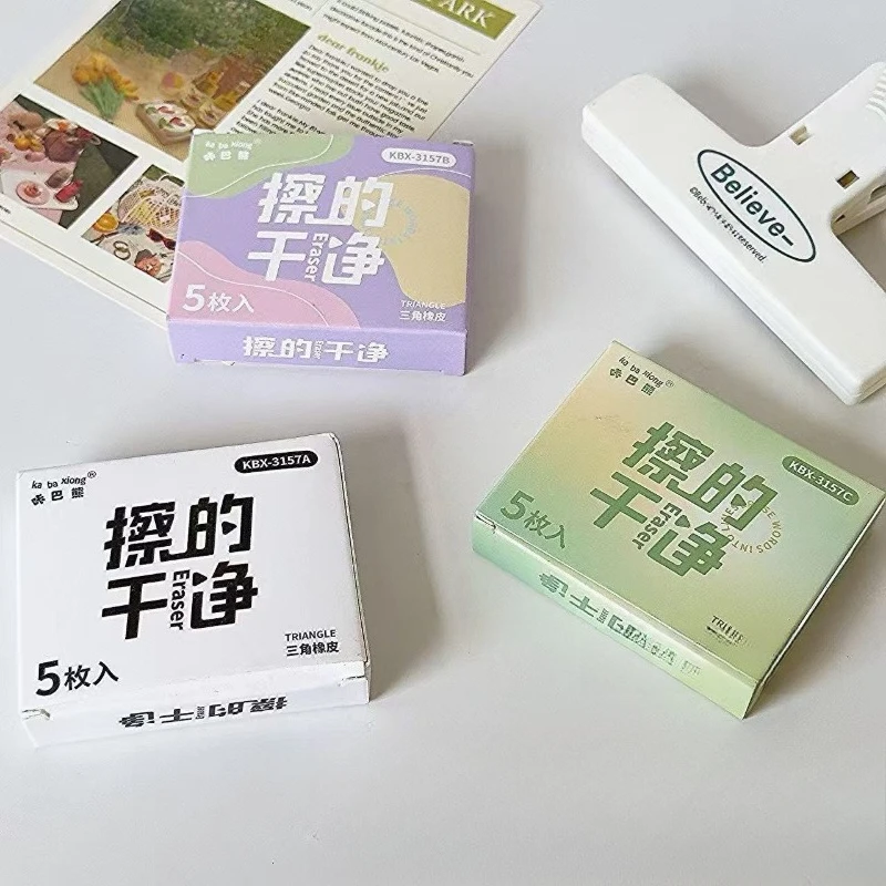 Kaba Bear Crumb Collecting Triangle Eraser for Primary School Students Gathers Into Lines and Wipes Strips Stationery Supplies