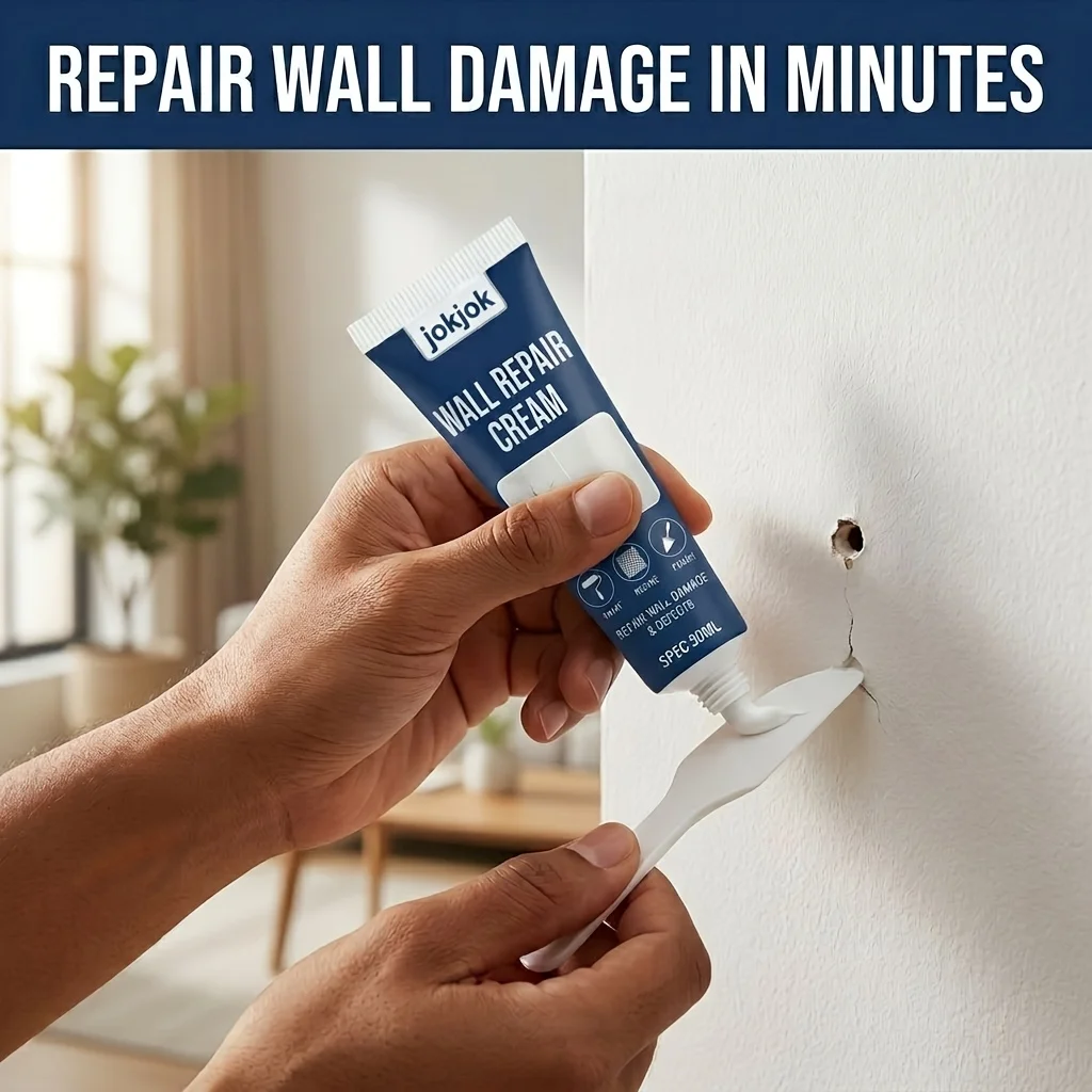 Universal Wall Hole Repair Cream Fills Nail Holes Dents Cracks on Walls Indoor Ceiling Chipped Surface Damaged Marks Concealer