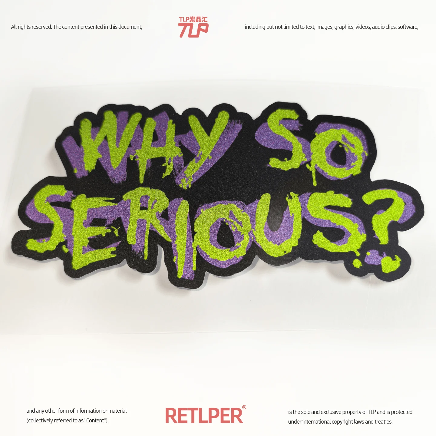 Retlper Reflective Car Stickers Original Serious Joker English Graffiti Waterproof Motorcycle Stickers