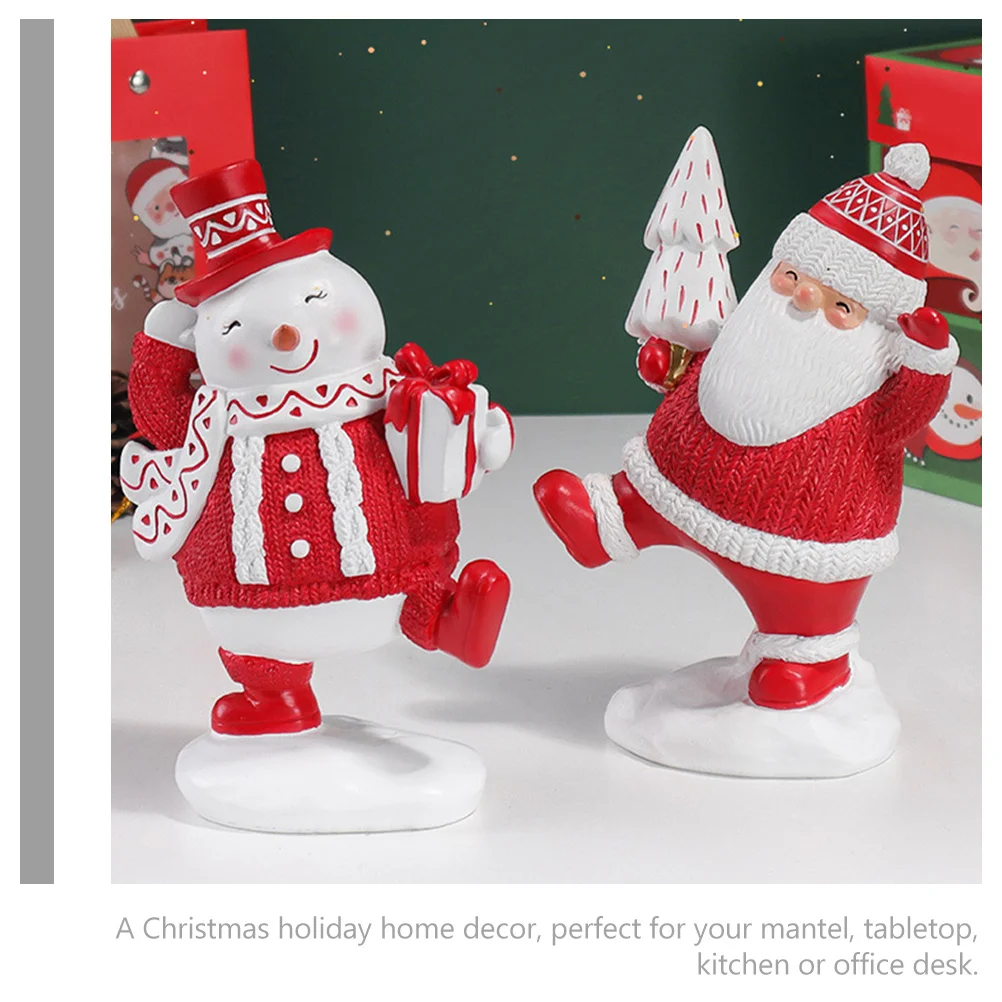 

1Set Christmas Snowman Ornament Resin Craft Sturdy Xmas Decoration Tabletop Centerpiece Holiday Party Decor Christmas Ornaments