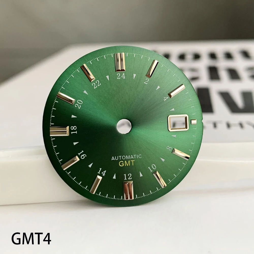 Mostrador de 31mm grande adequado para modificação de movimento nh34 gmt quatro agulhas nh34 dial relógio ferramenta gs logotipo acessórios móveis