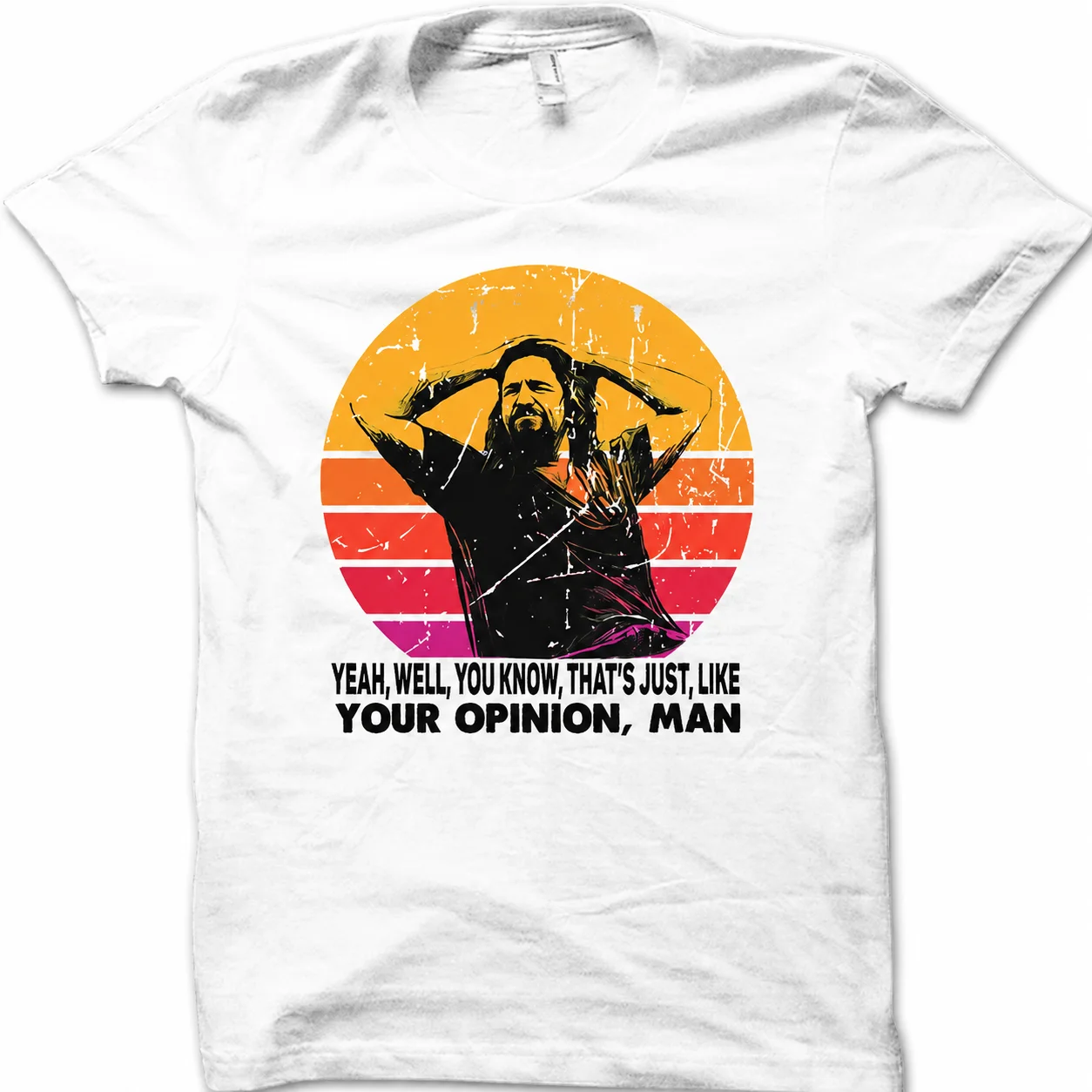 The Dude Your Opinion Man The Big Lebowski Funny Printed T-shirt Men's and Women's T Shirt Summer High-quality Y2K Streetwear
