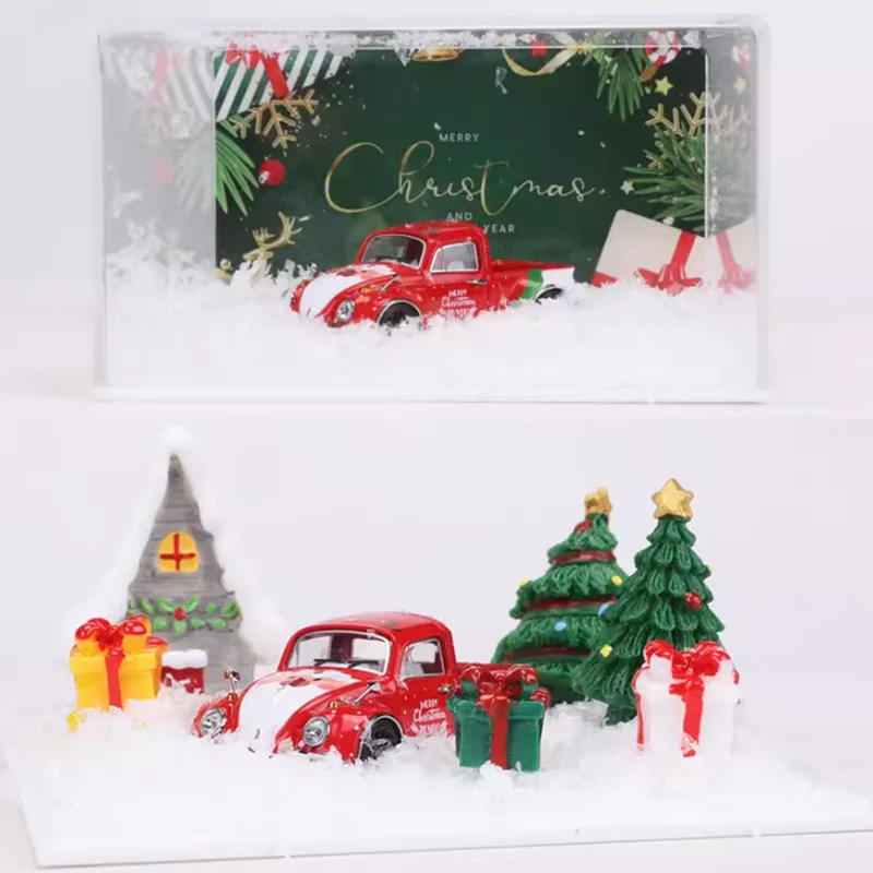 

Литье под давлением в масштабе 1:64, рождественский пикап из печени, сплав, имитация модели автомобиля, коллекция сувениров, демонстрационные украшения, подарок для автомобиля