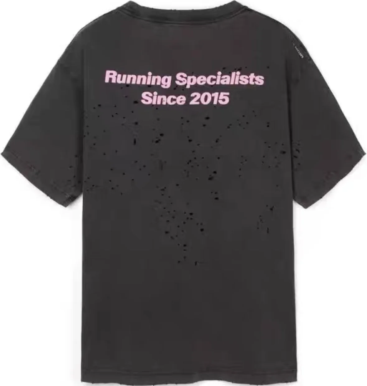 SATISFY washing water makes old holes sports trend short-sleeved T-shirt