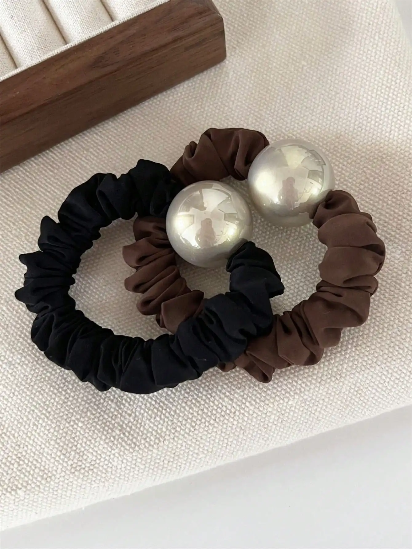 1 scrunchie ladies all-match Temperament Pearl y2k with ponytail rubber band high stretch headband hair accessory