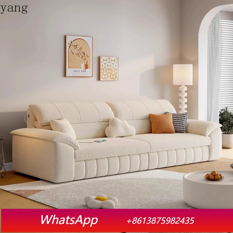 

LTT multifunctional cream wind sofa bed dual-purpose small apartment living room simple modern piano key sofa