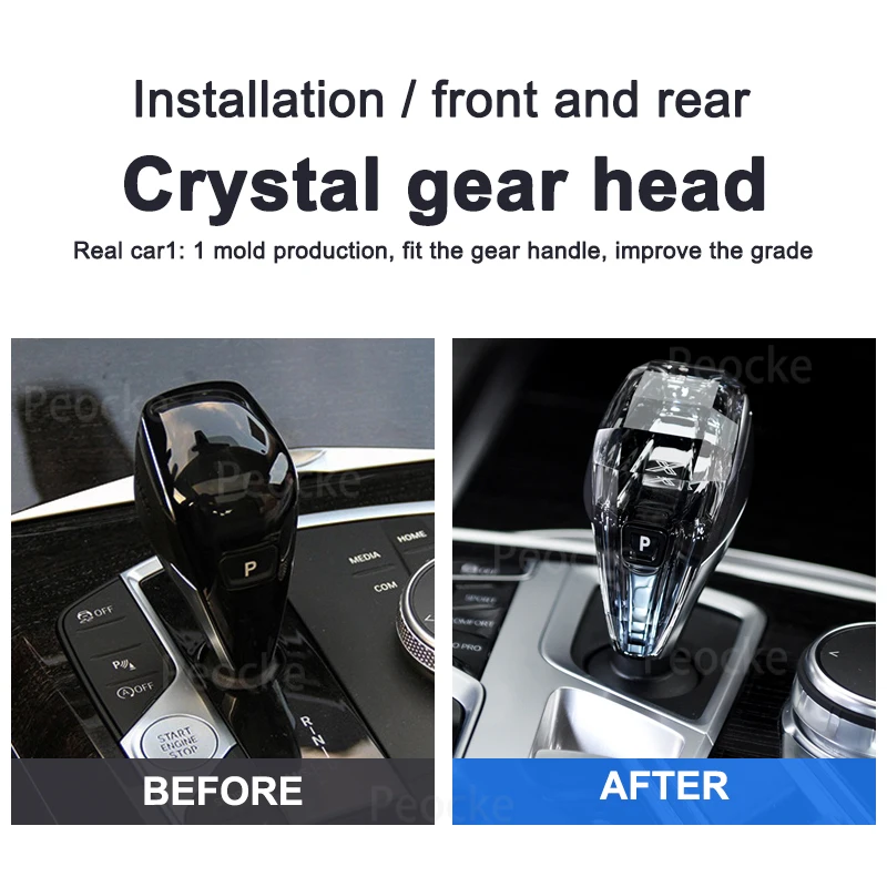 Crystal Gear Shift Lever Handle For BMW G26 X5 G05 X6 G06 G29 Gear Shift Knob G22 G14  X3 G01 G28 G20 Crystal Gearbox 4 Piece Se