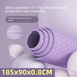 185 * 90 * 0.8Cm Fitness Girl Shock Absorption Sound Insulation Shock-proof Non-slip Floor Mat Thickened Tpe Yoga Mat